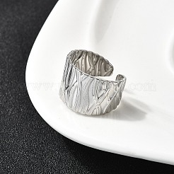 304ステンレススチールオープンカフリング  ステンレス鋼色  14mm&nbsp;RJEW-H261-01P