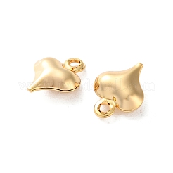 真鍮チャーム  ハートチャーム  18KGP本金メッキ  10x8x3.5mm  穴：1mm&nbsp;KK-L221-016G