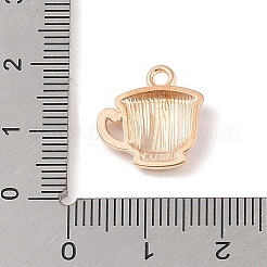 合金エナメルチャーム  ライトゴールド  ティーポットチャーム  ホワイト  15x14x3mm  穴：1.6mm&nbsp;ENAM-Z010-28B-KCG