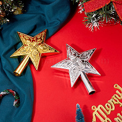 2Pcs 2 Colors Plastic Christmas Treetop Star Ornament&nbsp;AJEW-TA0003-49