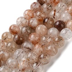 Natural Black Gold Rutilated Quartz Beads Strands&nbsp;G-C268-B02-03