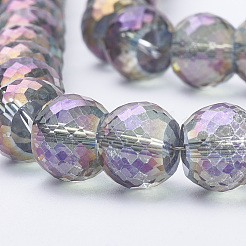 Electroplated Glass Beads Strands&nbsp;EGLA-Q092-8mm-A08