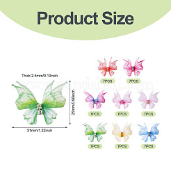 56Pcs 8 Colors Cloth Butterfly Ornament Accessories&nbsp;DIY-TA0014-28