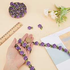 花ポリエステルレーストリム  衣服アクセサリー用のレースリボン  紫色のメディア  3/4インチ（20mm）&nbsp;OCOR-GF0003-18B