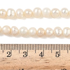 天然養殖淡水パールビーズ連売り  ポテト  貝殻色  6~7mm  約56~60個/連  13.39''~13.78''（34~35センチメートル）&nbsp;PEAR-RM241213-2
