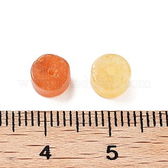 天然の金色のシルク翡翠ビーズ  染め  ヒシビーズ  ディスク  6.5x3.5mm  穴：1.2mm&nbsp;G-U007-02A