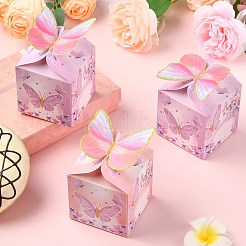 蝶の紙箱  ギフトバッグ  プレゼント用キャンディークッキー  ピンク  6x6cm&nbsp;ST-CJ0010-09