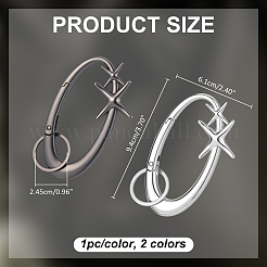 2Pcs 2 Colors Alloy Spring Gate Rings&nbsp;FIND-ME0003-44A