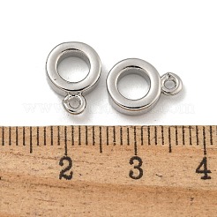 ラックメッキ真鍮チューブベイル  長持ちメッキ  カドミウムフリー＆鉛フリー  プラチナ  11.5x8x3mm  穴：1.4mm  内径：4.5mm&nbsp;KK-I718-08P-A