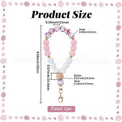 1Pc Silicone & Wood Pendant Decorations&nbsp;HJEW-BM0001-61E
