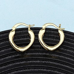真鍮マイクロパヴェクリアキュービックジルコニアリングフープピアス  16KGP本金メッキ  19.5x16.5x4mm&nbsp;EJEW-K267-16G