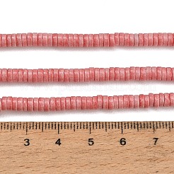 天然石瑪瑙ビーズ連売り  染め  ヒシビーズ  フラットラウンド/ディスク  ライトコーラル  4.5x1.5mm  穴：0.7mm  約270個/連  15.75''（40センチメートル）&nbsp;GG-CBEB71A-01E