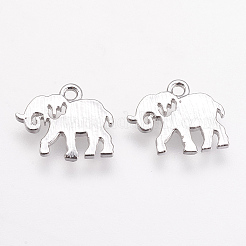 真鍮製チャーム  プラチナメッキ  象  10x12x1mm  穴：1mm&nbsp;LS-KK-F731-38P