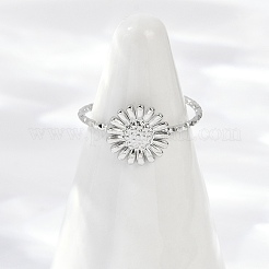 304ステンレススチールカフリング  花  ステンレス鋼色  10x10mm  内径：17mm&nbsp;RJEW-D306-08P