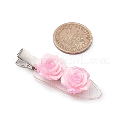 3Pcs 3 Colors Flower Alloy & Plastic Alligator Hair Clips&nbsp;PHAR-JH00132