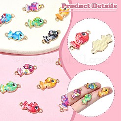 45Pcs 9 Colors Alloy Enamel Connector Charms&nbsp;FIND-CJ0002-85