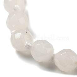 8mm Faceted Round Natural White Jade Beaded Necklaces&nbsp;NJEW-F327-01A-06