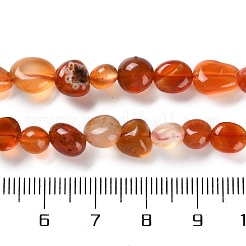 天然石カーネリアンビーズ連売り  ナゲット  タンブルストーン  4.5~11.5x3~7x3.5~6mm  穴：1.2mm  約48~68個/連  15.35~15.94''（39~40.5センチメートル）&nbsp;X-G-P497-01C-35