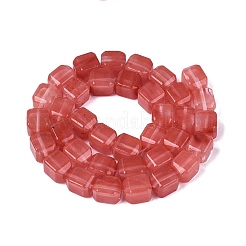 チェリークォーツガラスビーズ連売り  直方体の  10~12x9~10x9~10mm  穴：0.6~0.9mm  約32~36個/連  14.37~16.34（36.5~41.5センチメートル）&nbsp;G-Q608-10N