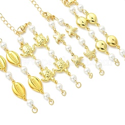 4Pcs 4 Styles Ocean Sea Animals 304 Stainless Steel Link Chain Bracelet Making&nbsp;AJEW-JB01627