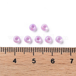 不透明なアクリルビーズ  ABカラー  ラウンド  プラム  4x3.5mm  穴：1.6mm  約6300個/210g&nbsp;LS-MACR-S371-11-I02
