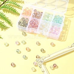 8色のガラスビーズ連売り  光沢のあるパウダーで  ラウンド  ミックスカラー  8x7.5mm  穴：1mm  約20PCS /カラー  160pc&nbsp;GLAA-FS0001-86