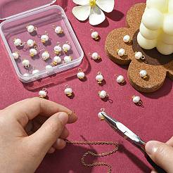 30Pcs Natural Cultured Freshwater Pearl Round Charms&nbsp;FIND-CJ0001-76