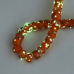 Luminous Handmade Gold Foil Glass Beads Strands&nbsp;FOIL-N029-02A-08