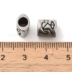 星座の楕円形 304 ステンレススチールビーズ  大穴ビーズ  アンティークシルバー  射手座  9x9x6mm  穴：4.5mm&nbsp;STAS-E215-05AS-01