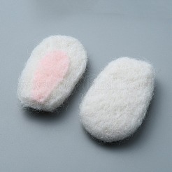 フェルトのうさ耳飾りアクセサリー  人形用  ヘアバンド  パンチ刺繍飾り  ホワイト  51.5x30x11mm&nbsp;FIND-WH0032-52A