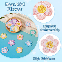 24Pcs 4Bags Flower Polyester Embroidery Paillette Cloth Iron on/Sew on Patches&nbsp;PATC-TA0001-50