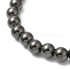 合成磁気ヘマタイトラウンドビーズのストレッチブレスレット  内径：2-1/8インチ（5.34cm）  ビーズ：6mm&nbsp;BJEW-E080-02B