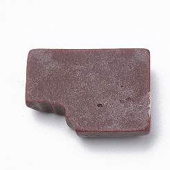 不透明樹脂デコデンカボション  言葉のミルクチョコレート  ココナッツブラウン  25x19x6mm&nbsp;LS-CRES-S304-17A