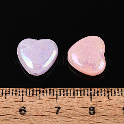 プラスチックビーズ  模造ゼリー  ハート  ABカラーメッキ  ミックスカラー  11x12x5mm  穴：1.9mm  約1190個/500g&nbsp;KY-N026-21