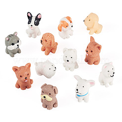 22個 11スタイル 樹脂製犬ミニチュアモデル  マイクロランドスケープドールハウスアクセサリー  小道具の装飾のふりをする  ミックスカラー  20~31.5x19~28x22.5~30.5mm  2個/スタイル&nbsp;DJEW-TA0001-30