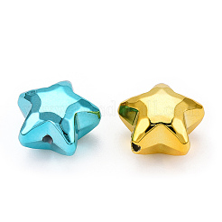 UVメッキアクリルビーズ  スター  ミックスカラー  18x19.5x12mm  穴：2mm&nbsp;PACR-C005-09