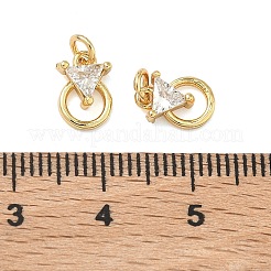 Brass Pave Cubic Zirconia Pendants&nbsp;KK-A291-18G