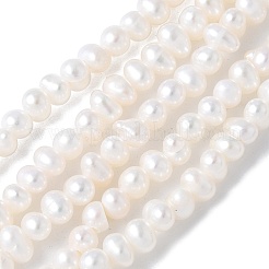 天然養殖淡水パールビーズ連売り  グレード4a+  ポテト  フローラルホワイト  2.8~3.2mm  穴：0.5mm  約140~142個/連  15.35~15.55''（39~39.5センチメートル）&nbsp;PEAR-I007-07G-01B