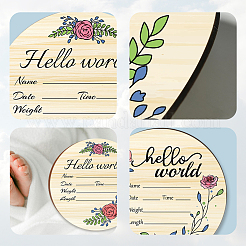 2Pcs 2 Style Single-face Printed Wooden Baby Photo Props&nbsp;DJEW-WH0600-004