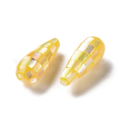 天然な黄色のシェルビーズ  ティアドロップ  片穴  24~26x10.5~11mm  穴：0.7~0.8mm&nbsp;SSHEL-B002-10B-03