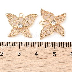 Brass Micro Pave Clear Cubic Zirconia Pendants&nbsp;KK-Q816-17G