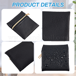 6Pcs 6 Colors Square PU Leather Jewelry Gift Zipper Bags&nbsp;ABAG-CL0001-01