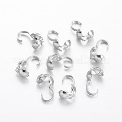 真鍮製ダルマチープ  カロット終了  クラムシェルノットカバー  プラチナ  9x4mm  穴：1mm&nbsp;KK-F371-88P