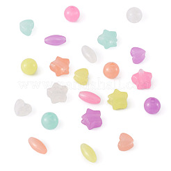 200Pcs 4 Style Luminous Acrylic Beads&nbsp;TACR-FS0001-02