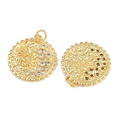 Brass Micro Pave Cubic Zirconia Pendants&nbsp;KK-D421-01G