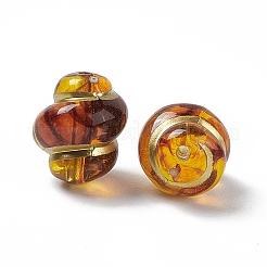 ゴールドライン入りアクリルビーズ  巻き貝  ペルー  11.5x10.5x14mm  穴：1.6mm  500個/ 500g&nbsp;OACR-H019-10