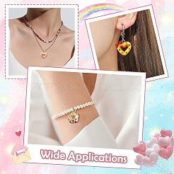 45個9スタイル不透明樹脂ペンダント  ドーナツ  プラチナ鉄ループ付き  ミックスカラー  20~21x16~18x6.5~8mm  穴：1.8mm  5個/スタイル&nbsp;CRES-CJ0001-78