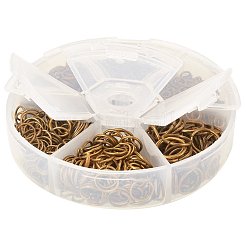 1 Box Iron Plated Jump Rings 4mm to 10mm in Diameter Antique Bronze for Jewelry Making&nbsp;IFIN-PH0001-06AB-NF