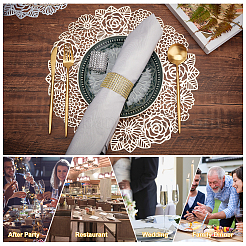 12Pcs 6 Style Flat Round PVC Washable Placemat&nbsp;DJEW-AR0001-02