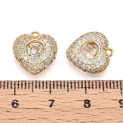 Brass Micro Pave Cubic Zirconia Charms&nbsp;KK-N261-89G